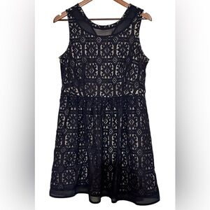 The Limited Navy Lace Dress with Pockets